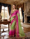 Morvi Fandy Satin Embroidery Work Saree